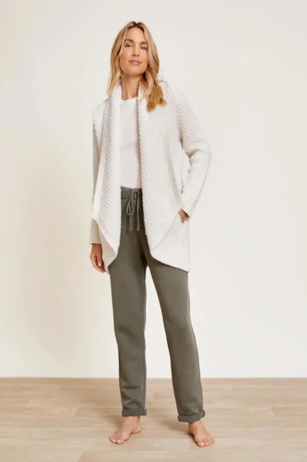 CozyChic® Honeycomb Shawl Cardigan
