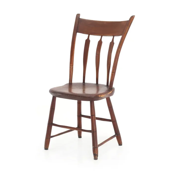 Curved Slat Back Wood Chair Fashion