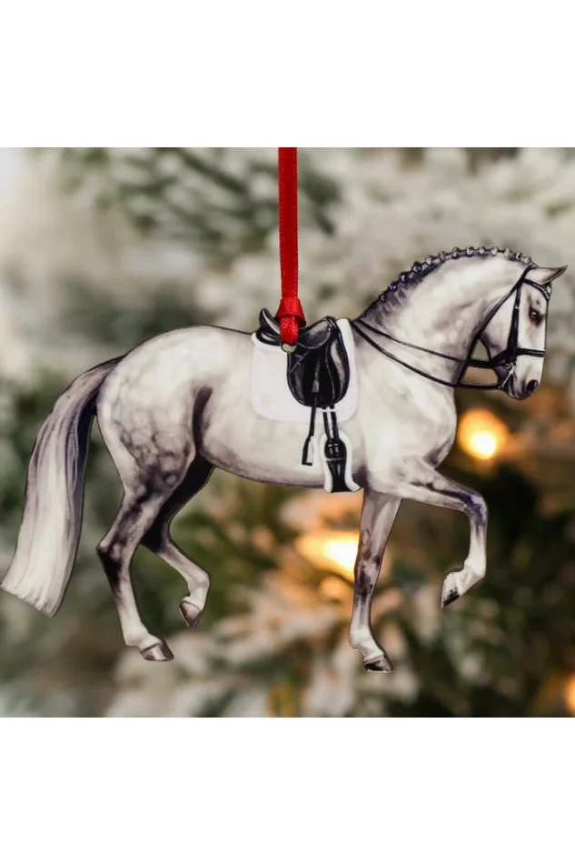 Dressage Horse Ornament – Gray Sport Horse