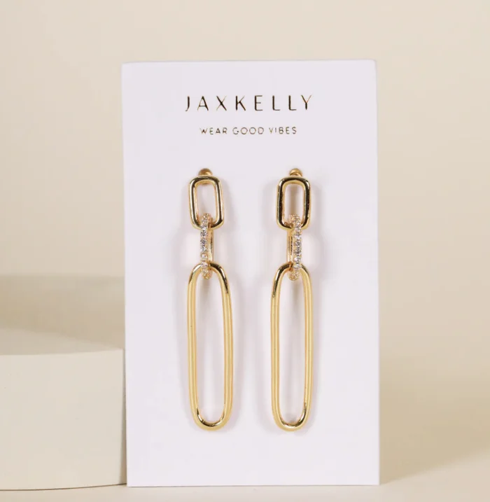Earring – Pave Link Drop
