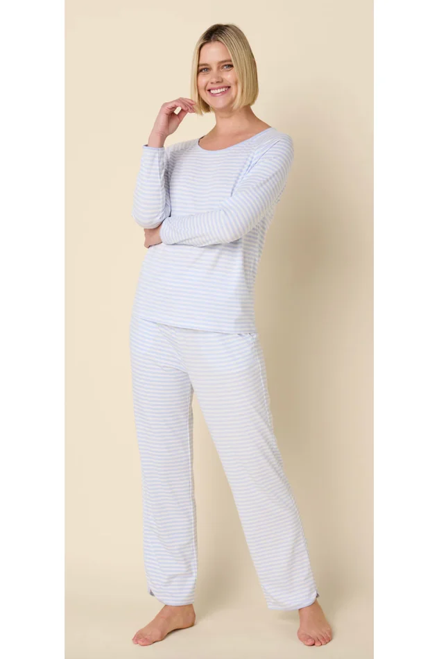 ESSENTIALS STRIPE PIMA KNIT SIMPLE SET