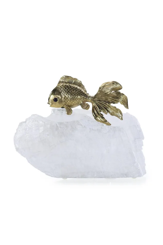 FANTAIL GOLDFISH SCULPTURE ON SELENITE III
