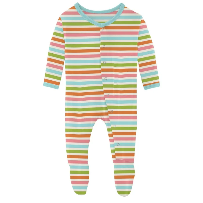 Footie (Snaps/Zipper) – Beach Day Stripe
