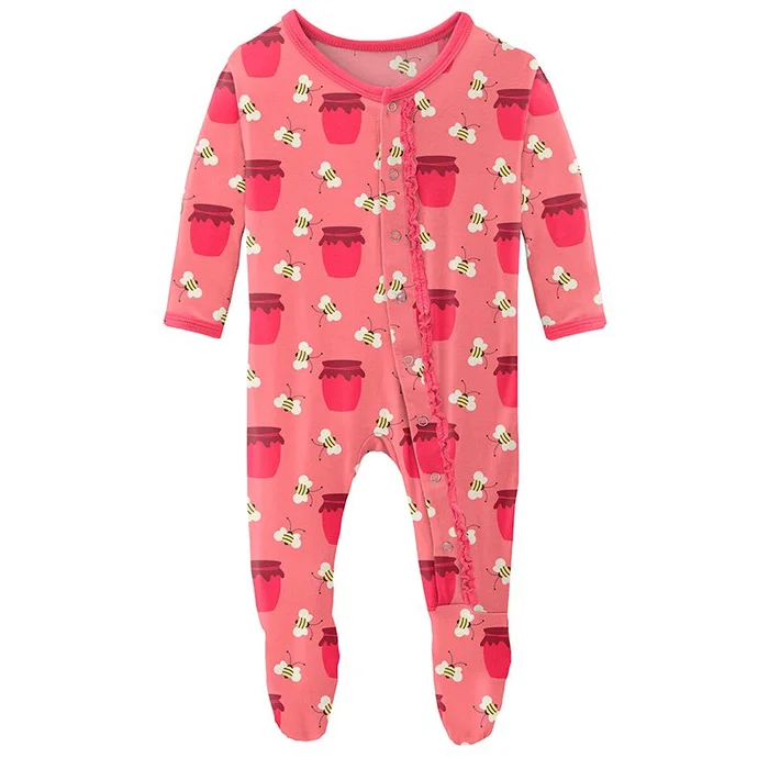Footie with Muffin Ruffles (Snaps/Zipper) – Strawberry Bees and Jam