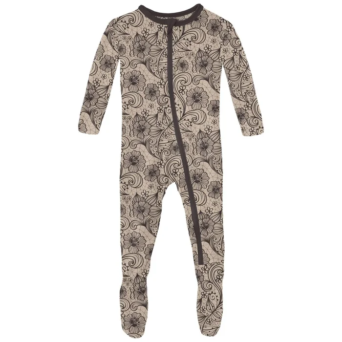 Footie (Zipper) – Burlap Lace