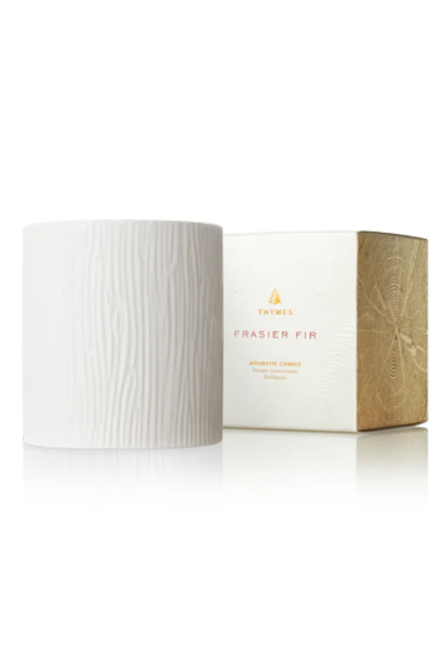 FRASIER FIR GILDED CERAMIC POURED CANDLE-MEDIUM