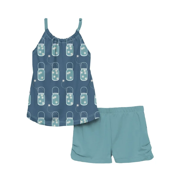 Gathered Cami and Shorts Outfit Set – Twilight Fireflies