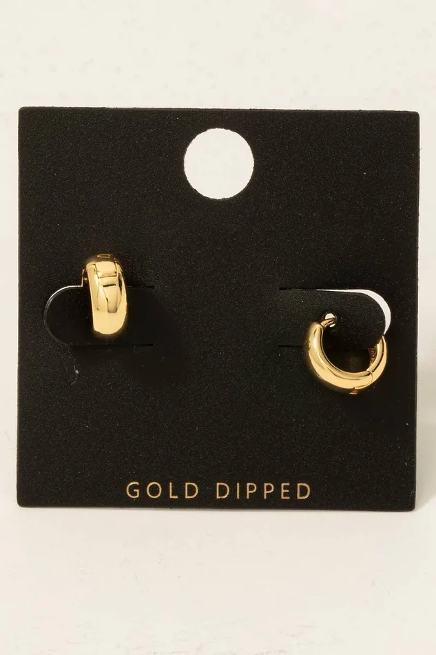 Gold Dipped Mini Hinge Hoop Earrings: GOLD