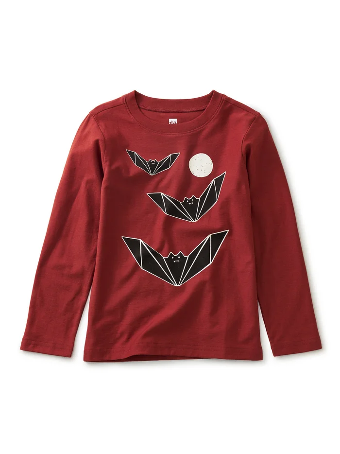 Graphic Tee (Long Sleeve) – Origami Bats (Glow in the Dark)