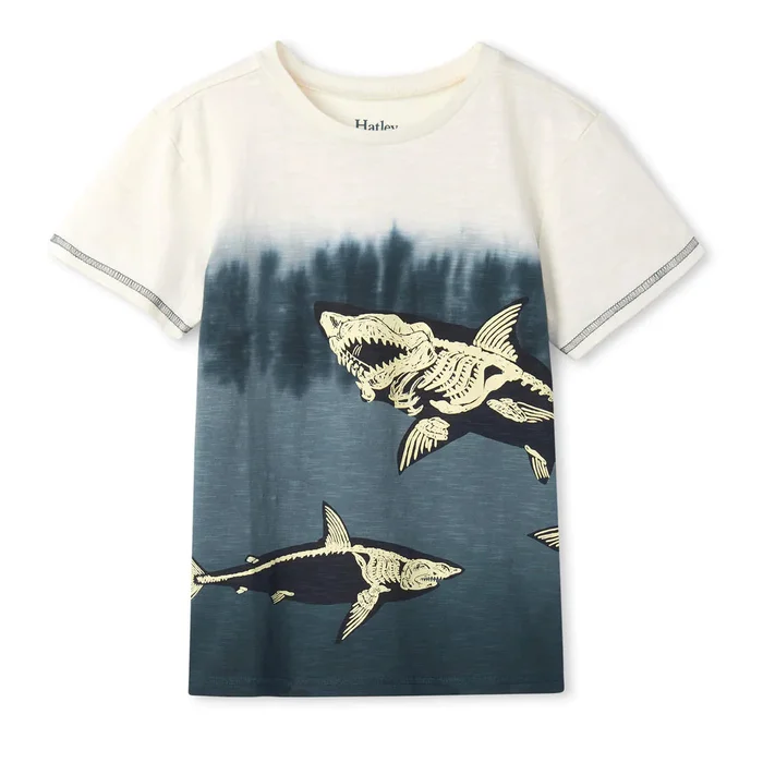 Graphic Tee (Short Sleeve) – Glow in the Dark Skeletal Sharks