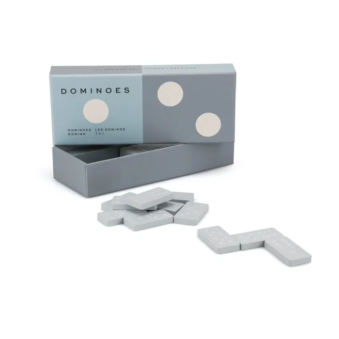 Grey / Blue Dominoes Set w/ Box (A+D)