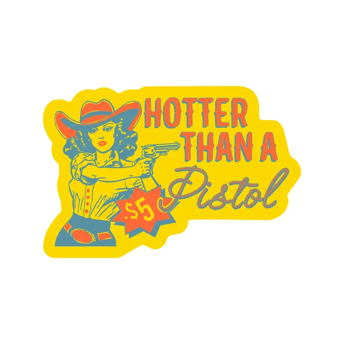 Hot Pistol Cowgirl Vinyl Sticker