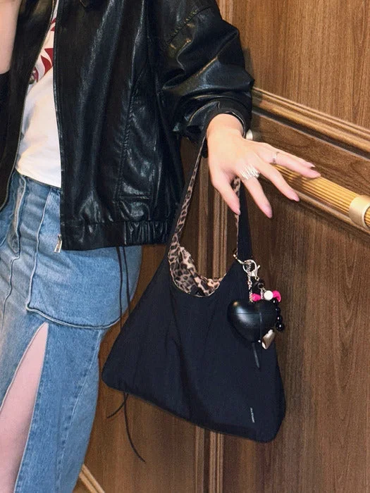 JILLSTUART Black Nylon Reversible Shoulder Bag