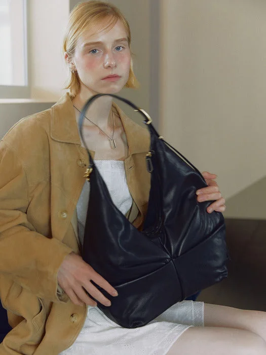 JILLSTUART Soft Goat Leather Shirring Shoulder Bag