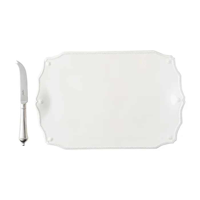 Juliska Berry & Thread 15″ Serving Board With Knife, Whitewash
