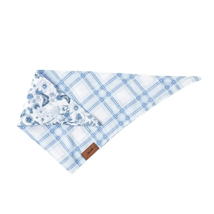 Juliska Reversible Field Of Flowers/Tartan Chambray Xs-Sm Bandana
