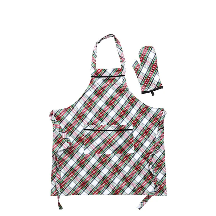 Juliska Stewart Tartan 2Pc. Adult Apron & Oven Mitt Set
