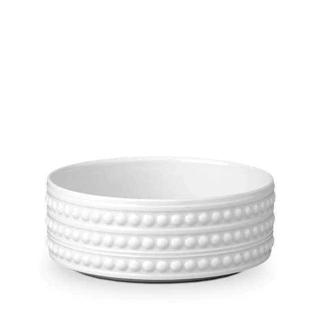 L’Objet Perlee White Deep Bowl, Medium