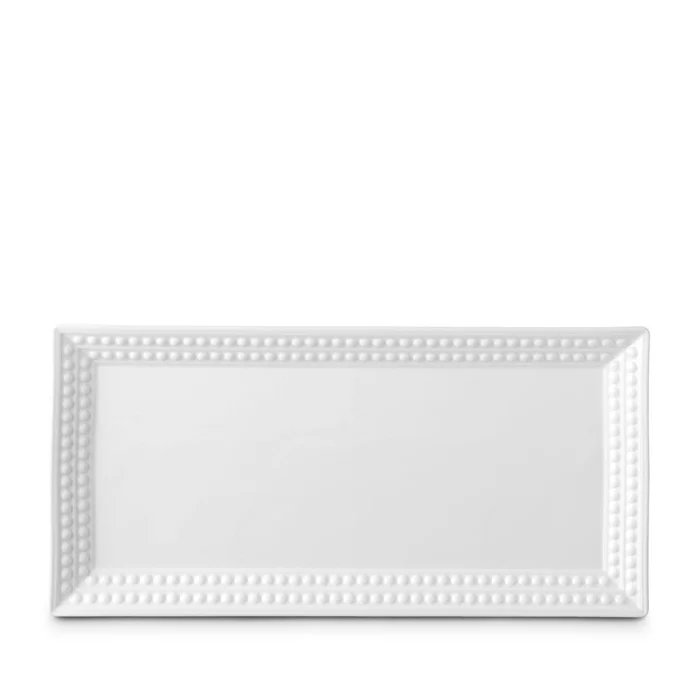L’Objet Perlee White Rectangular Platter