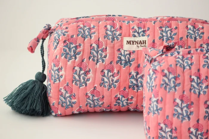 Large Watermelon Floral Cosmetic Bag