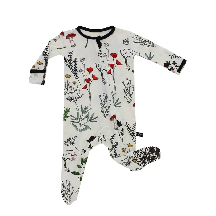 LAST ONE: 18/24 Months – Footie (Zipper) – Botanical