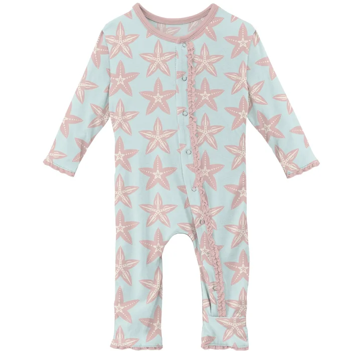 Last One – Size 4T: Coverall with Muffin Ruffles (Snaps/Zipper) – Fancy Starfish