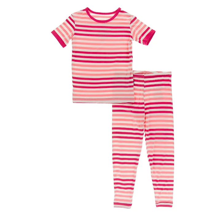 Last One – Size 5Y: 2 Piece Pajama (Short Sleeve) – Forest Fruit Stripe