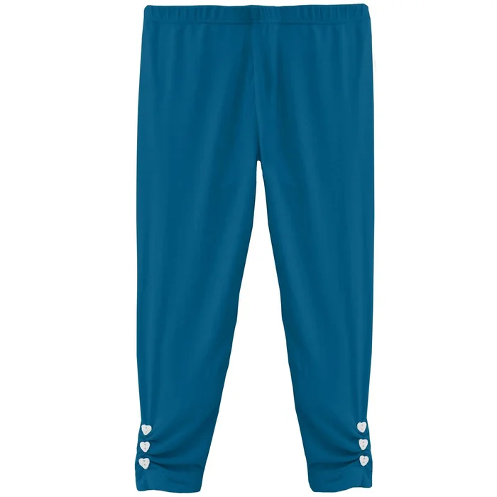 Leggings wiith Heart Buttons – Cerulean Blue