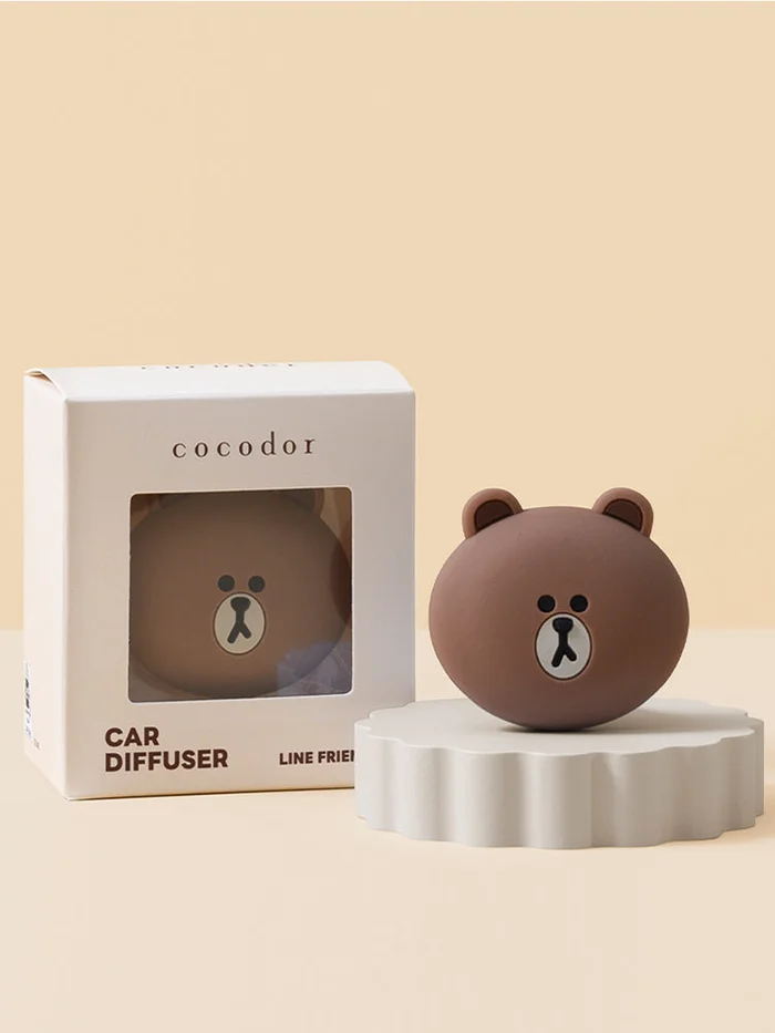 Line Friends Brown Car Clip Air Freshener (White Musk)