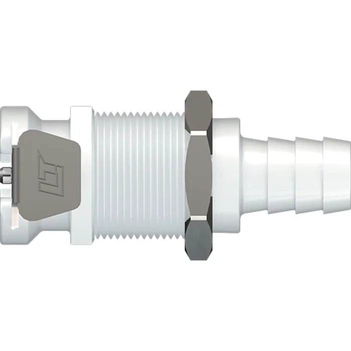 LinkTech 40AC Series Panel Mt. Female, Non-valved, 3/8″ HB, Natural Acetal