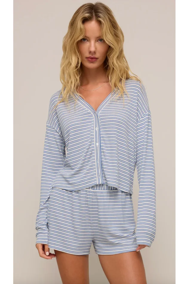 MARA STRIPE CARDIGAN/SEA ME STRIPE SHORT
