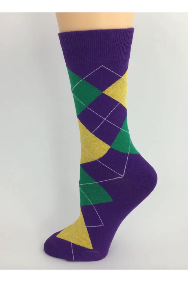 MARDI GRAS ARGYLE SOCKS