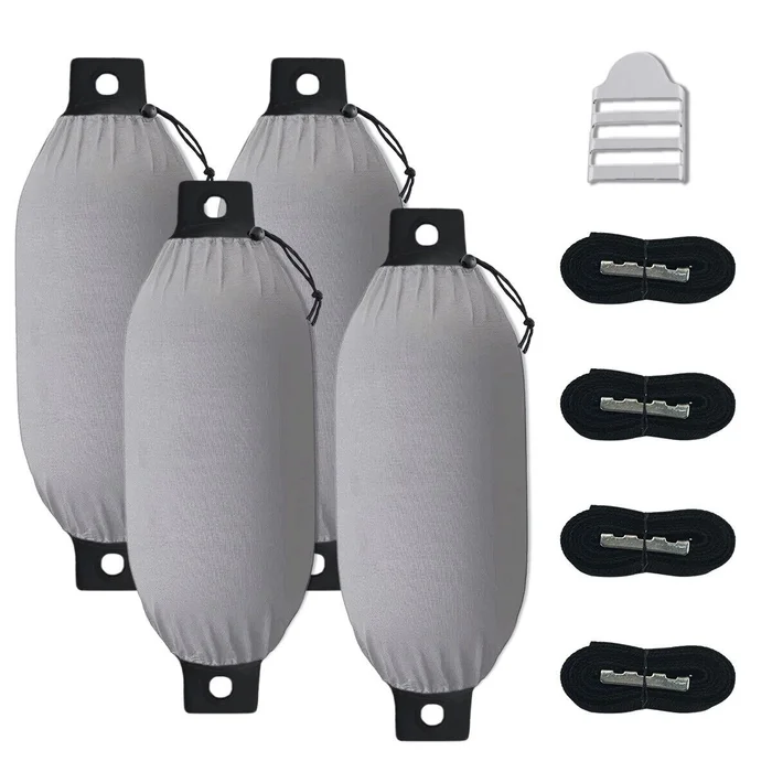 Marine Grade Fade and Tear Resistant Boat Fender Cover Fade and Tear Resistant, 4-Pack Heavy Duty Waterproof Marine Fender Covers Bumper Covers(Boat Fender Not Included)