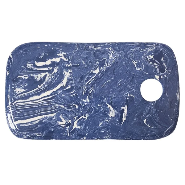 Mariposa Marble Ceramic Cheese Board, Cobalt
