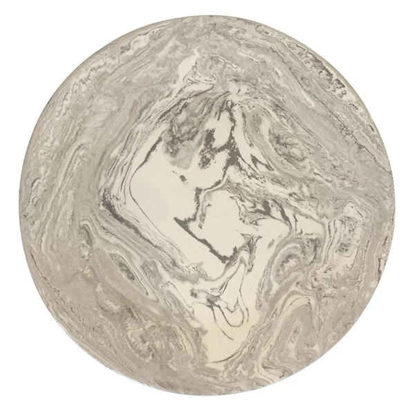 Mariposa Marble Ceramic Round Platter, Stone