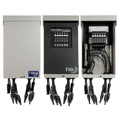 Midnite Solar, MNPV6-MC4-LV, String Combiner, 80A, 150VDC, Nema 3R, Pre-Wired 6 Breakers 15A, MC4 Connectors