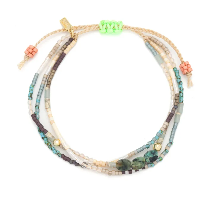 Mixed Media Bracelet – Transformation/African Turquoise/Gold