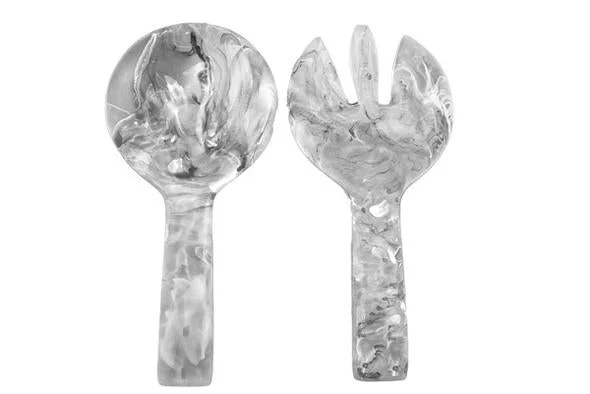 Nashi Home Resin Black Swirl Jumbo Salad Servers