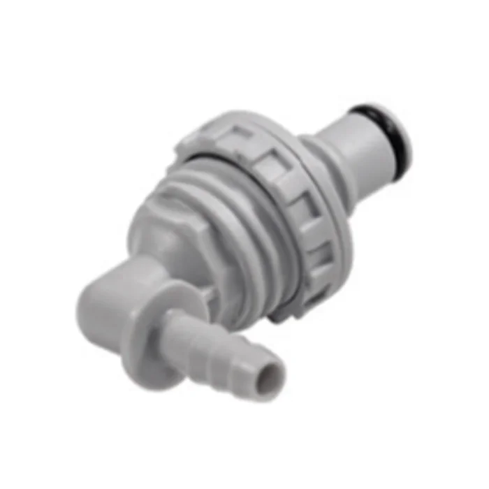 NS4D43004 Valved Panel Mount Elbow Hose Barb Coupling Insert 1/4 ID Barb