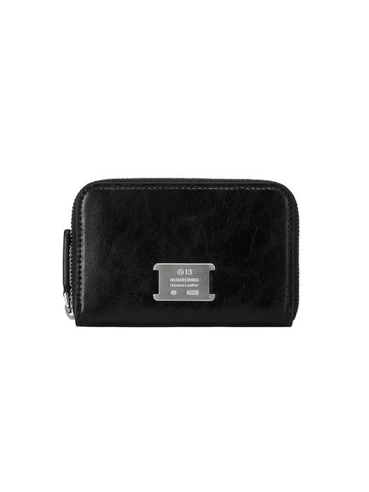 NUMBERING #1057 zipper cracked leather card wallet