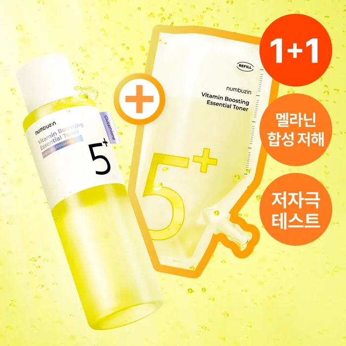 numbuzin No.5 Vitamin Boosting Essential Toner 200ml Refill Set (+Refill 200ml)