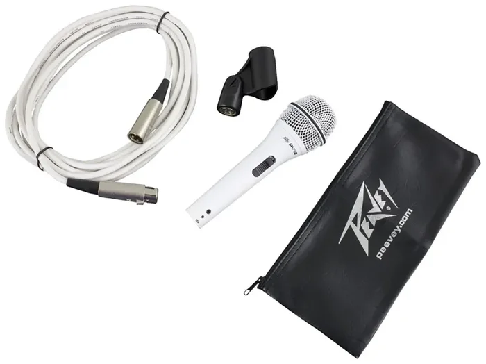 Open Box: Peavey PVI 2W Cardioid Unidirectional Dynamic Vocal Microphone with XLR Cable – White