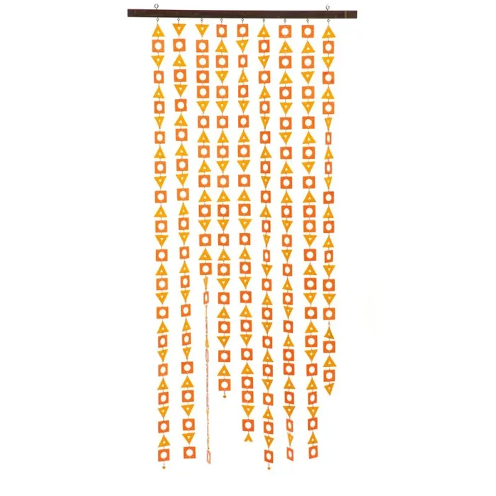 Orange Shapes Plastic Beaded Curtain Fashion