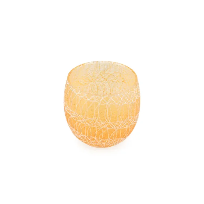 Orange / White Drizzle Vintage Glassware