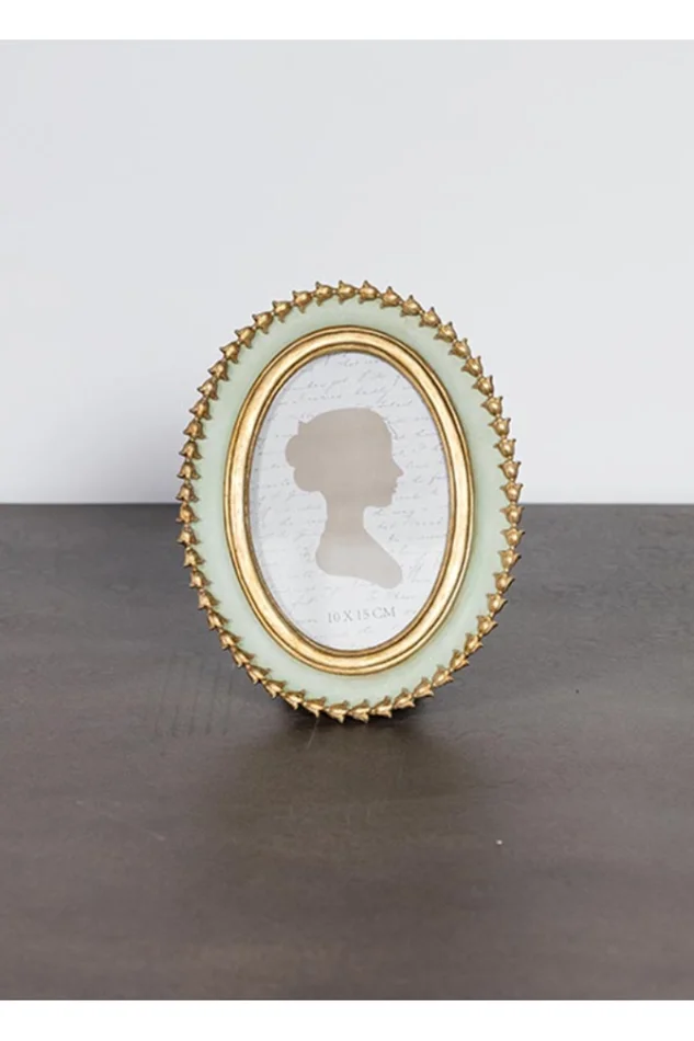 OVAL FRAME WITH GOLDEN TULIPS 4X6