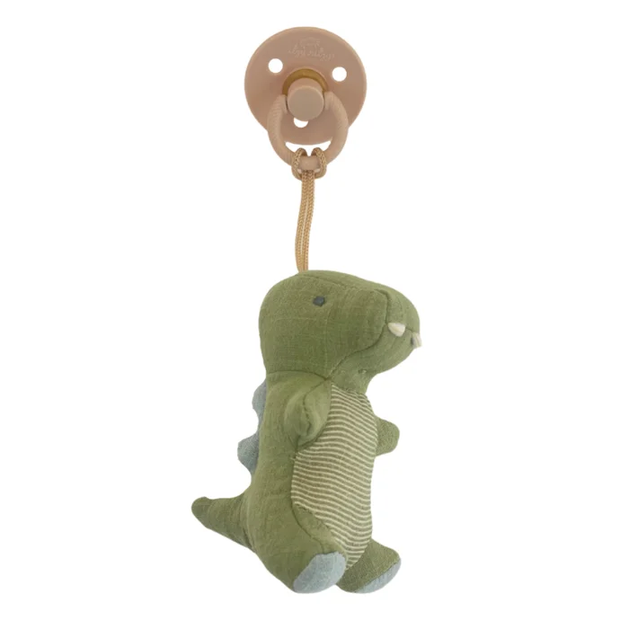 Pacifier (Natural Rubber) & Stuffed Animal – Bitzy Pal Dino