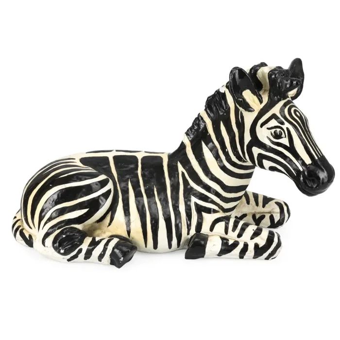 Painted Zebra Statue