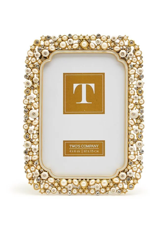 PEARL AND RHINESTONE PHOTO FRAME 4X6