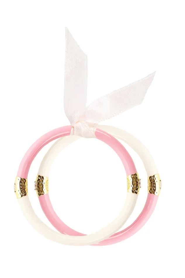 Pink/Ivory Yin & Yang All Season Bangles™ (ASB™) For Kids