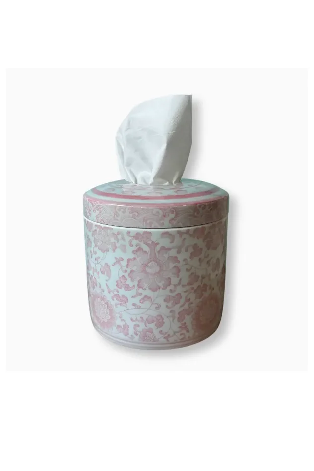 PINK SCROLL TISSUE VESSEL